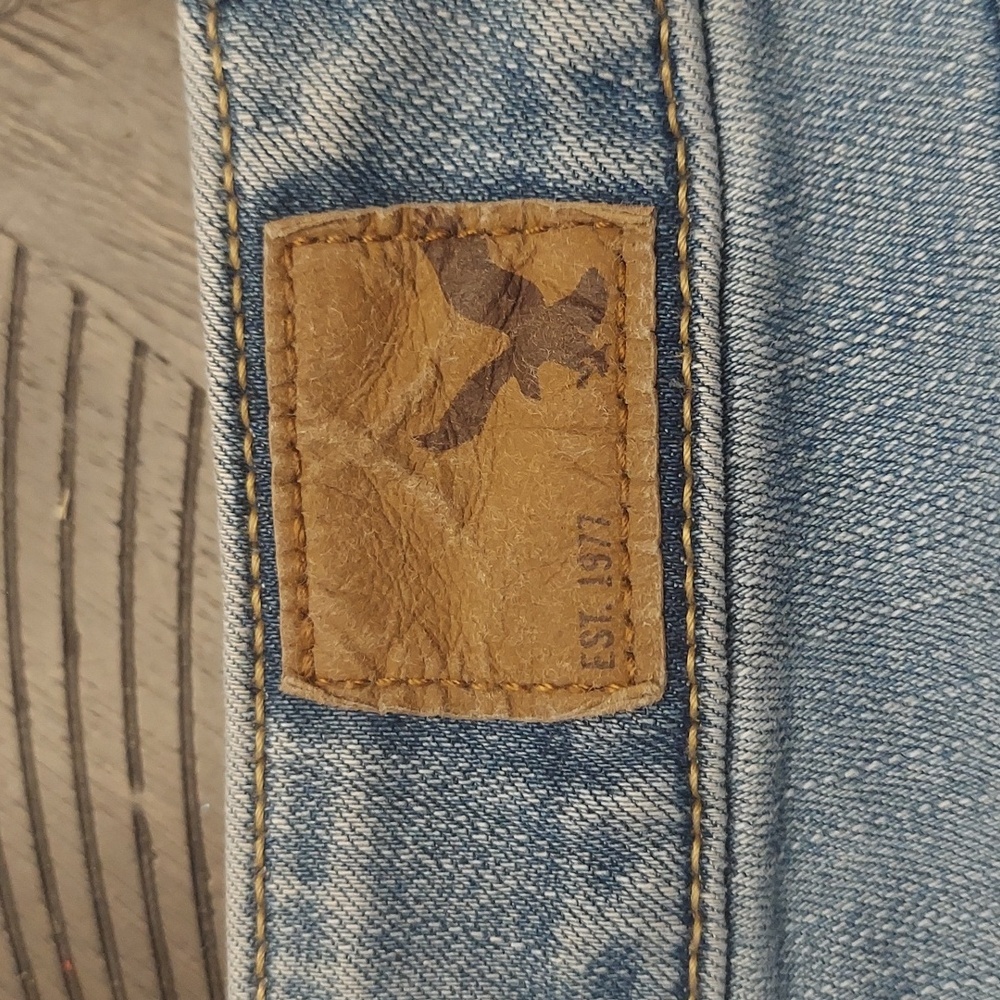 American Eagle Patchwork Lightwash Denim Skinny S… - image 8